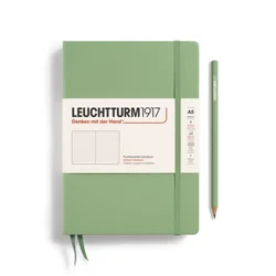 Notebook Medium (A5) Hardcover, Tačkice, Sage