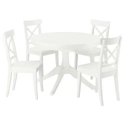 ROSENTORP / ROSENTORP Sto i 4 stolice, bela/bela, 110/155 cm