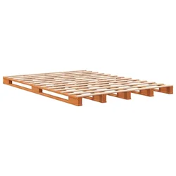 Vidaxl Postelja iz palet voščeno rjava 140x200 cm trdna borovina