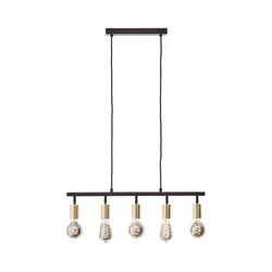 Brilliant - Luster na sajli 5xE27/28W/230V crna/mesing
