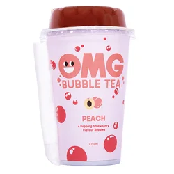 OMG BUBBLE TEA Breskva sa bobicama jagode, 270ml
