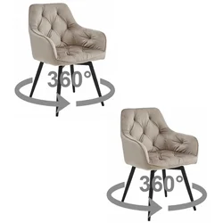 BE Stol JORK360 - temno bež žamet/črne noge x 2