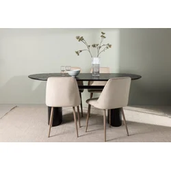 Venture Design Jedilna miza in stol komplet Isolde Night 180x90x75 cm črno rjava