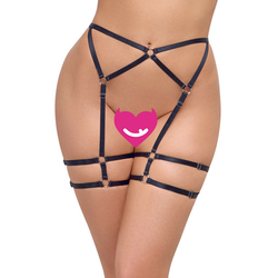 Cottelli Silky Soft Straps Suspender Belt 2340577 Black L/XL