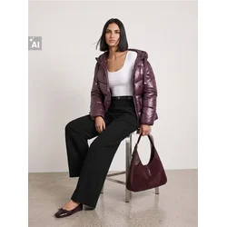 Sinsay - Prošivena jakna s kapuljačom - maroon