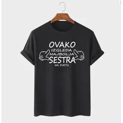 MAFIMI Ženska majica Ovako izgleda najbolja sestra, Crna
