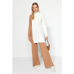 Trendyol Camel Color Block Sweater-Pants Sweater Top-Upper Set