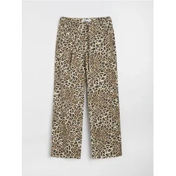 Sinsay - Wide leg džins sa leopard printom - šareno