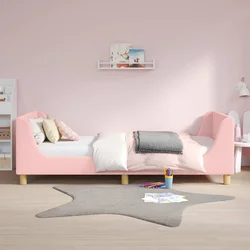 Krevet za djecu s uzglavljem Ružičasta 90 x 200 cm Bouclé