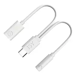 Adapter USB-C - mini Jack 3,5 mm/USB-C (vtičnica) IKA-1001 2v1 na avdio in USB - bel