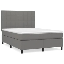 Vidaxl Box spring posteljni z vzmetnico temno siv 140x190 cm blago