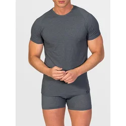 zd ZERO DEFECTS Spodnja majica Crew-neck Egiptian cotton temno siva