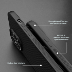 Futrola za mobilni telefon Maska Carbon fiber za Xiaomi Redmi Note 13 Pro Plus crna