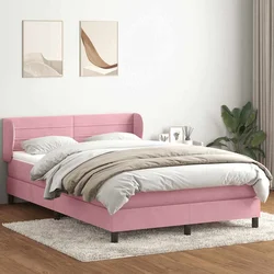 Box Spring krevet s madracem ružičasti 140x220 cm baršun
