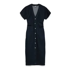 VERO MODA Obleka VMSANNI moder denim