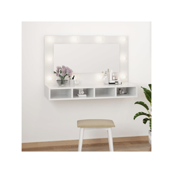 Ormarić s ogledalom LED svjetlima sjajni bijeli 90x31,5x62 cm