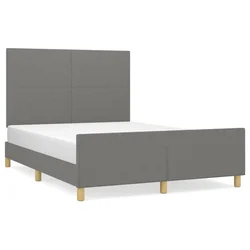 Vidaxl Posteljni okvir brez vzmetnice temno siv 140x190 cm blago