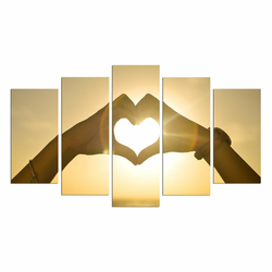 WALLXPERT slika iz 5 delova, HEART OF SUN