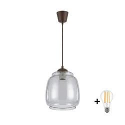 Brilagi - LED luster na sajli R GLASS 1xE27/60W/230V pr. 26 cm braon/zadimljeno-siva