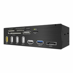 Front panel ICY BOX IB-867-B, 5.25, čitač kartica, 3x USB 2.0, 2x USB 3.0, eSATA, USB power, crni
