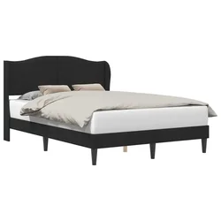 Vidaxl Konstrukcija postelje z vzglavjem Črna 120 x 190 cm Žamet