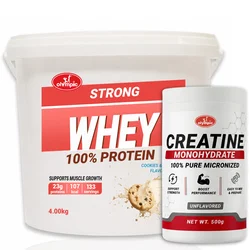 Olympic Strong 100% Whey Protein Cookies & Cream 4kg + Olympic Creatine Monohydrate 500g