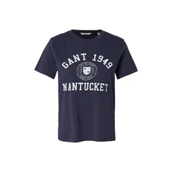 GANT Majica temno modra/bela