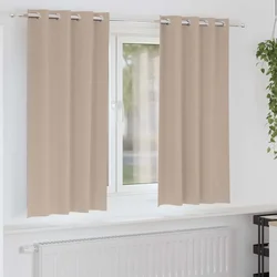 Zavjese za blackout s prstenovima 2 pcs Sivo-smeđa 175 x 140 cm
