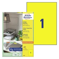 AVERY ZWECKFORM etikete 3473 210X297, rumene, zavitek 100 listov