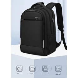 Septwolves Muški ranac za laptop, 17.3, Crni