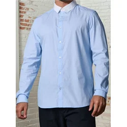 Sinsay - Pamučna slim fit košulja - bledoplavo