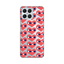 Silikonska maska za Honor X8 Eye Heart Pattern Print Skin providna
