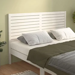 Uzglavlje za krevet bijelo 141 x 4 x 100 cm od masivne borovine
