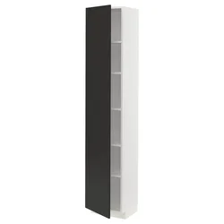 METOD Visoki element s policama, bela/Nickebo boja antracita, mat, 40x37x200 cm