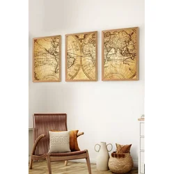 Wallity Set uramljenih MDF slika Myk3010-3, 3 dijela