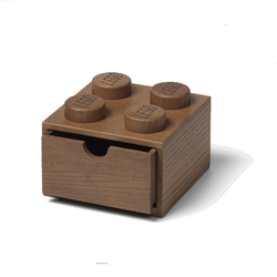 LEGO drvena stolna kutija 4 s ladicom (tamno drvo)