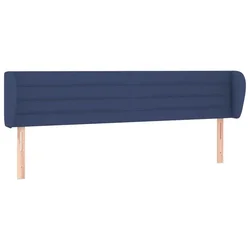 Vidaxl Vzglavje z ušesi modro 163x23x78/88 cm blago