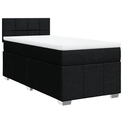 Vidaxl Box spring postelja z vzmetnico črna 100x200 cm blago
