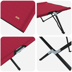 Sklopivi kamperski krevet 2 pcs Crvena 206 x 76 x 74 cm
