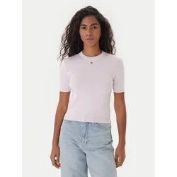 Tommy Jeans Pulover Essential DW0DW19336 Roza Regular Fit