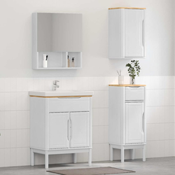 Set namještaja za kupaonicu s ladicama Zidne FLORO 3 pcs Bijelo
