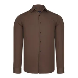 G726 DEWBERRY MENS SHIRT-COFFEE