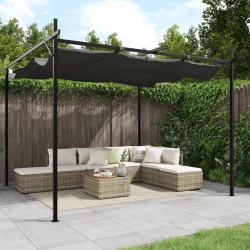Pergola s pomičnim krovom antracit 295 x 292 x 230 cm