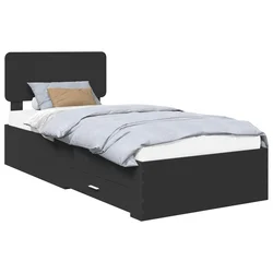 Krevetna konstrukcija Crna 100 x 200 cm Konstruirano drvo