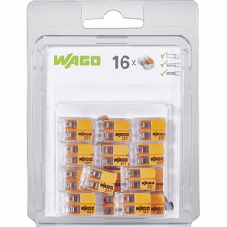 WAGO Spojna stezaljka fleks: 0.14-4 mm2 krut: 0.2-4 mm2 Broj polova: 2 WAGO 221-412/996-016 16 ST Prozirna, Narančasta