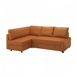 FRIHETEN / KLAGSHAMN Ugaona sofa ležaj s odlaganjem, Faringe smeđenarandžasta
