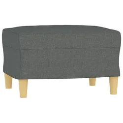 Fotelja s tabureom tamnosiva 60 cm od tkanine