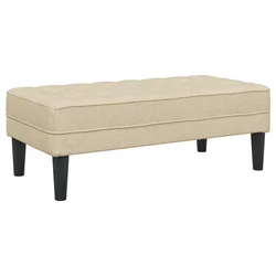 klupa s jastukom Krema 113 x 57 x 39 cm tkanina