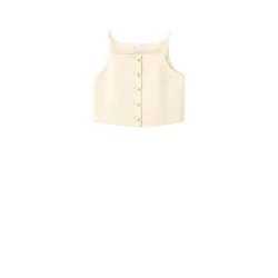 MANGO Top Bonnie  pastelno rumena