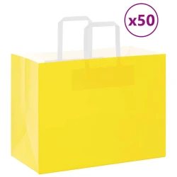 Papirnate vrećice 50 kom s ručkama žute 32x17x25 cm